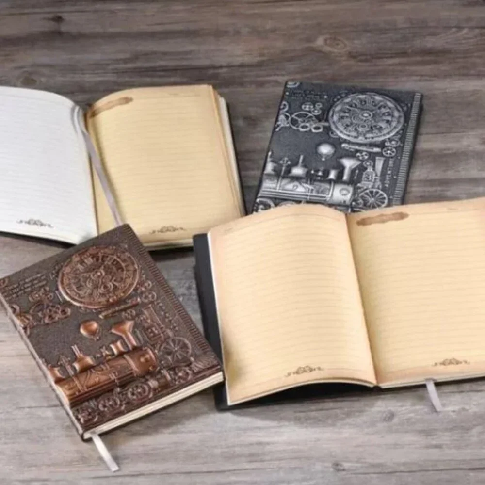 Copper Tone Train 3D Diary Notebook